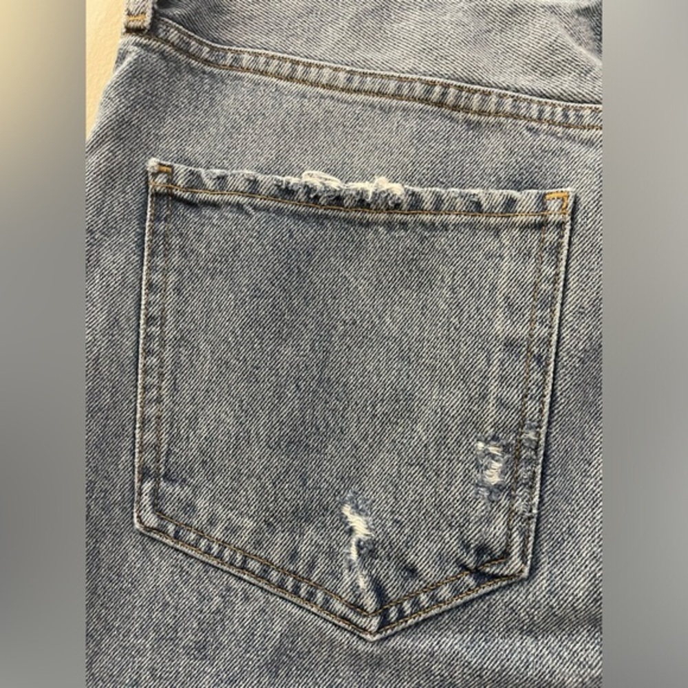 Agolde Riley High‎ Rise Distressed Straight Leg Jeans - 28 - Picture 10 of 16